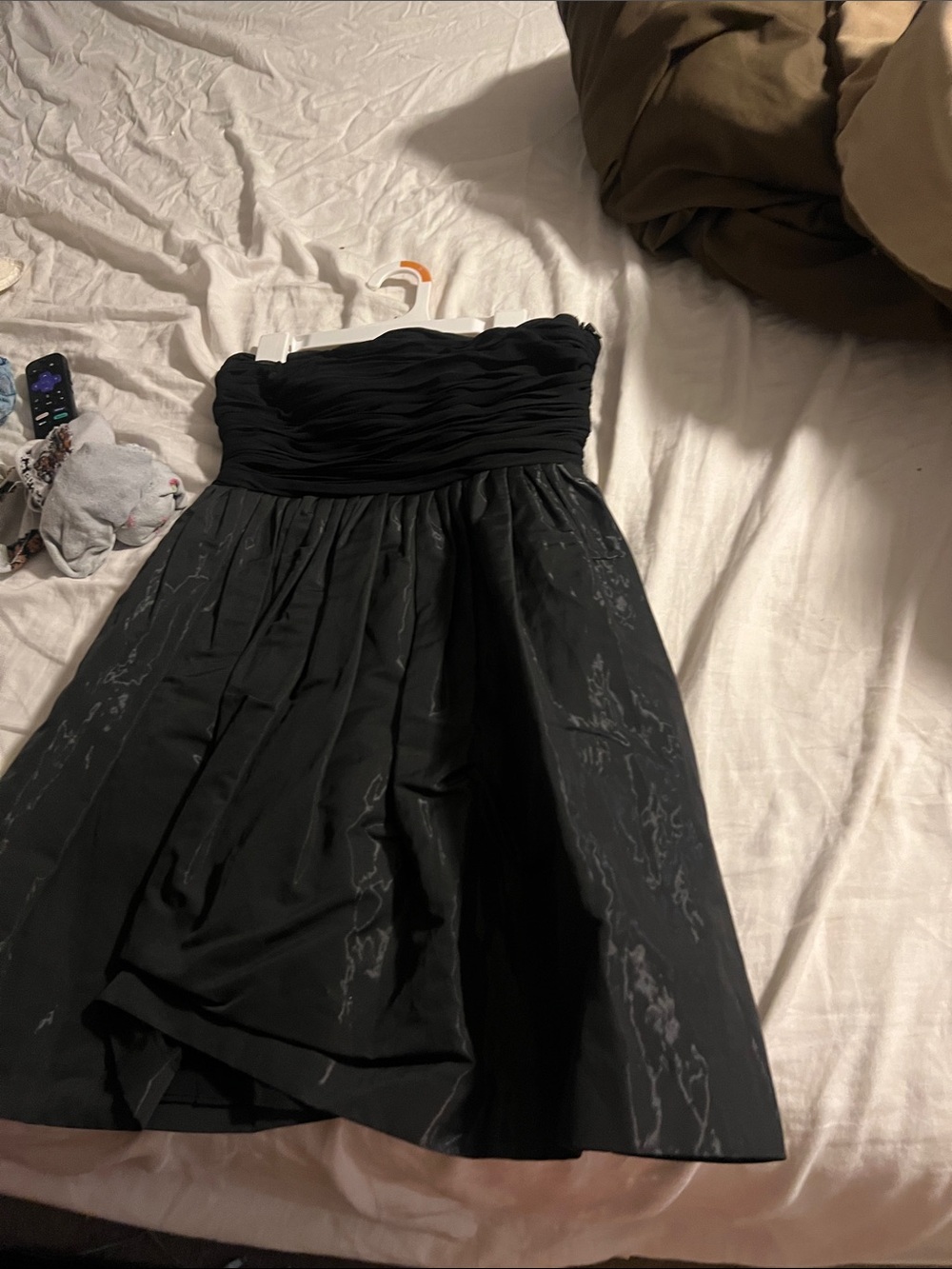 Armani Exchange Black Strapless Midi Dress